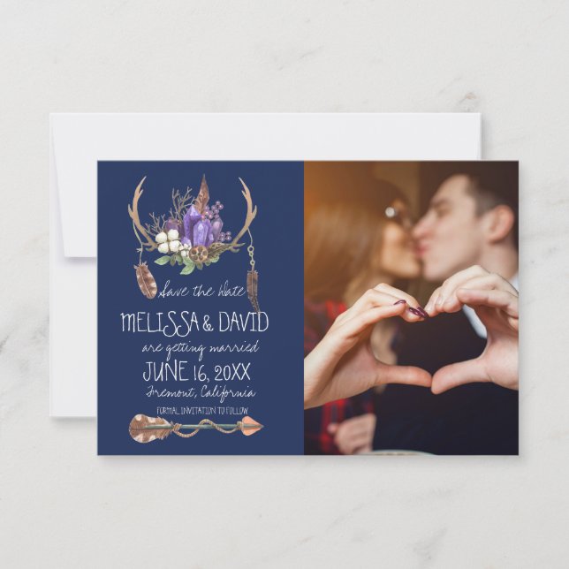 Antler bohémien Save the Date - Photo (Devant)