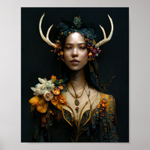 Antler Fae 2 Poster d'Art Imaginaire Fairy