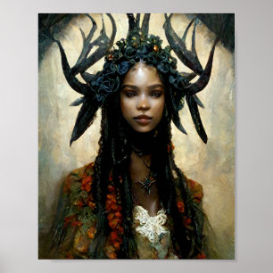 Antler Fae 3 Poster d'Art Imaginaire Fairy