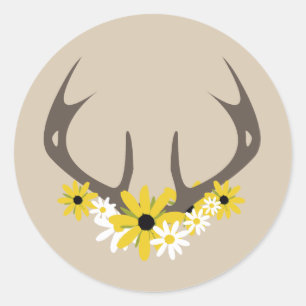 Antlers de cerfs + Sticker Fleur sauvage