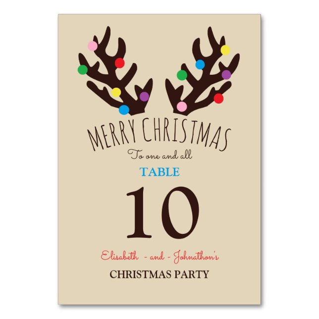 Antlers de rennes de fête, Numéro de table de Noël (Par défaut)