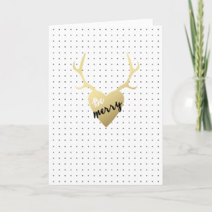 Antlers en or   Carte de voeux de vacances