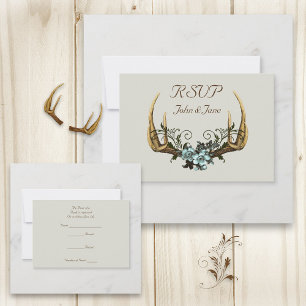 Antlers et carte RSVP Rose