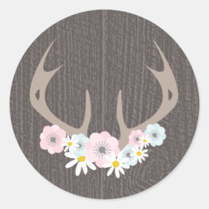 Antlers floraux + Stickers en bois de grange