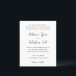 Antonia Black and White Elegant Wedding Invitation<br><div class="desc">Invitations de mariage élégantes avec un design simple avec des polices de script et de serif.</div>