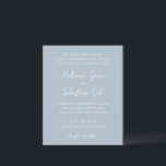 Antonia Powder Blue Élégant Mariage Invitation<br><div class="desc">Invitations de mariage élégantes avec un design simple avec des polices de script et de serif.</div>