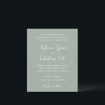 Antonia Sage Green Élégante invitation de mariage<br><div class="desc">Invitations de mariage élégantes avec un design simple avec des polices de script et de serif.</div>