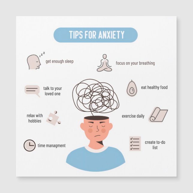 Anxiety Tips Minimal Mental Health Art (Devant)