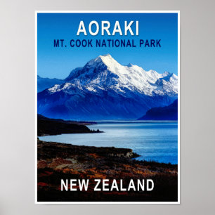 Aoraki New Zealand Travel Poster