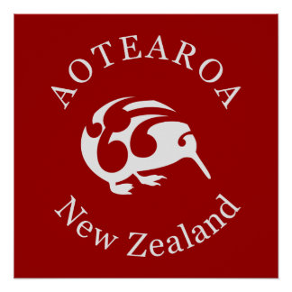 Aotearoa Nouvelle-Zélande KIWI POSTER