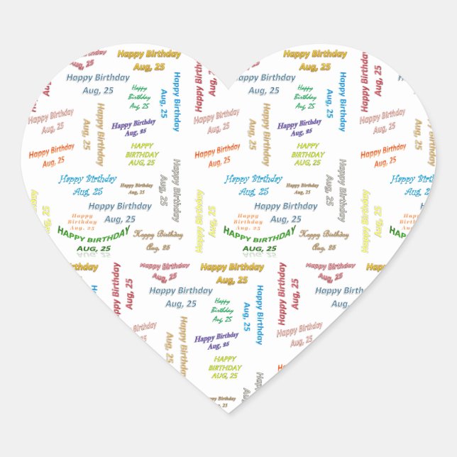 Août, 25 Anniversaire Sticker (Devant)