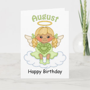 Août Ange en Pierre de naissance Blonde Carte d'an