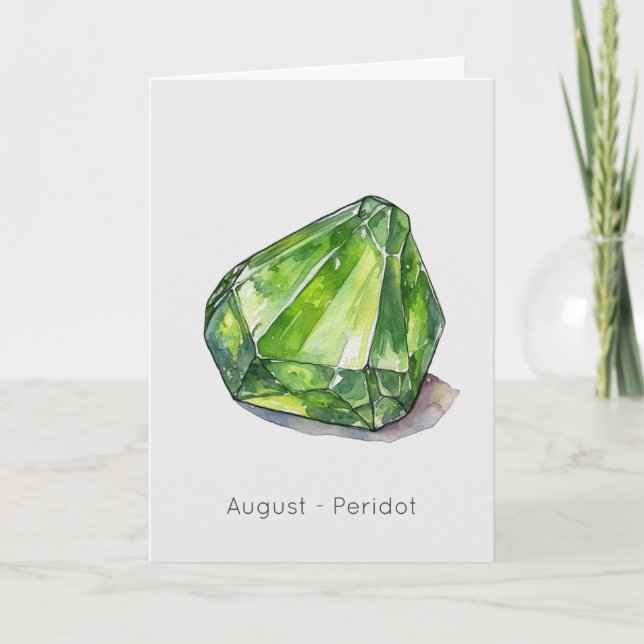 Août Birthstone Peridot Bonne carte d'anniversaire (Devant)