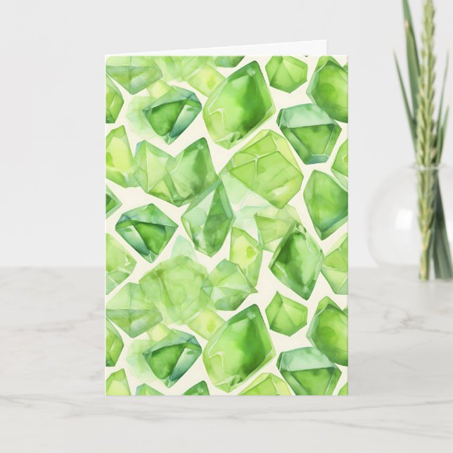 Août Birthstone Peridot Carte d'anniversaire (Devant)