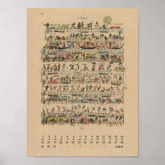 Août Bonne Notes Calendrier 2022 Poster