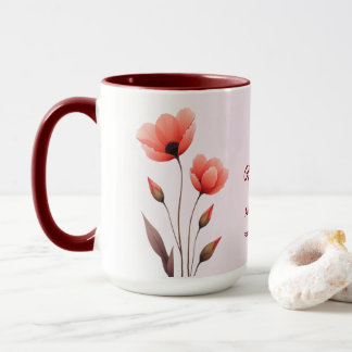 Août Mois de naissance Fleur Personnalisé Café Mug