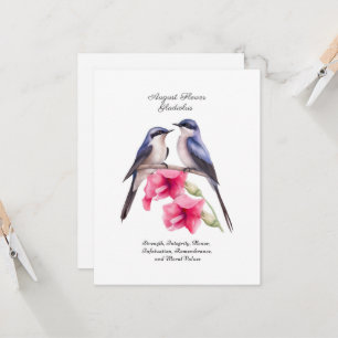 Août Mois de naissance Gladiolus à fleurs avec ois