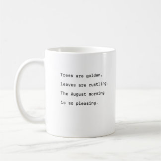 août tasse de café typographie poétique arbres d'o