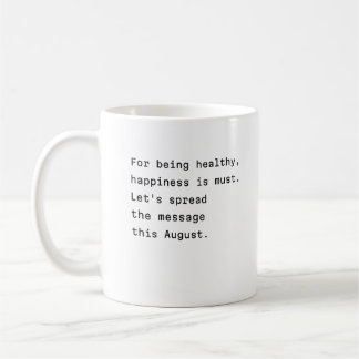 août tasse de café typographie poétique du bonheur