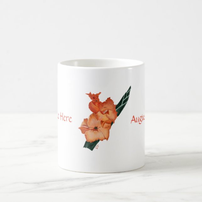 Août : Tasse personnalisée par glaïeul de Sardonyx (Centre)