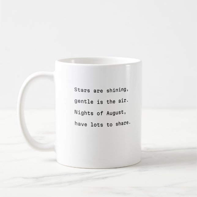 août typographie de tasse de café poésie étoiles b (Gauche)