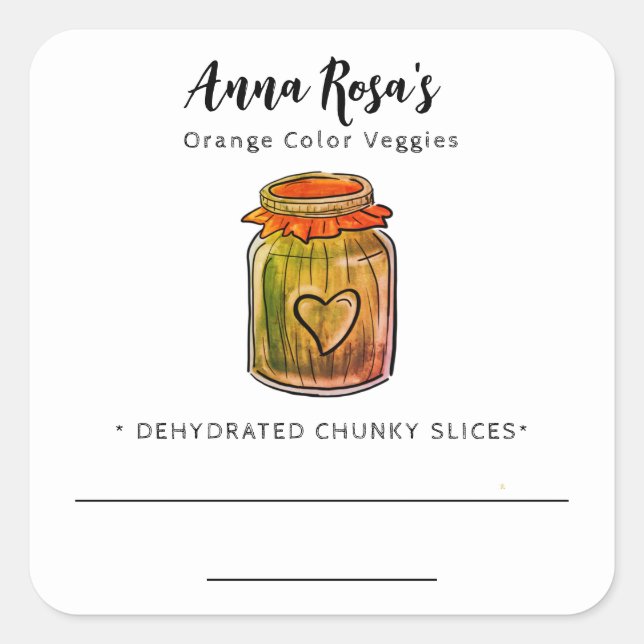 *~* AP30 Carottes déshydratées Étiquette de pot vi (Devant)