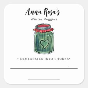 *~* AP30 Étiquette de bocal vierge émeraude déshyd