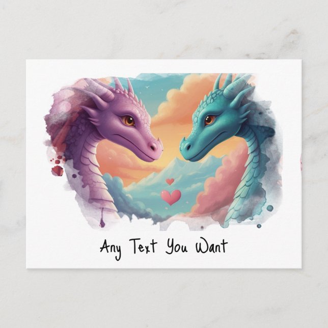 *~AP48 Invitation Genre Dragon Photo Carte Postale (Devant)