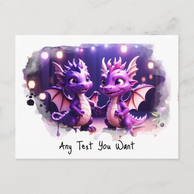 *~* AP48 Magic PHOTO Invitation Dragon Carte Posta (Devant)