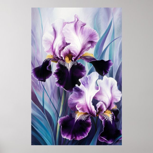 *~* AP84 Purple Iris Irises Poster d'Art Mur (Devant)