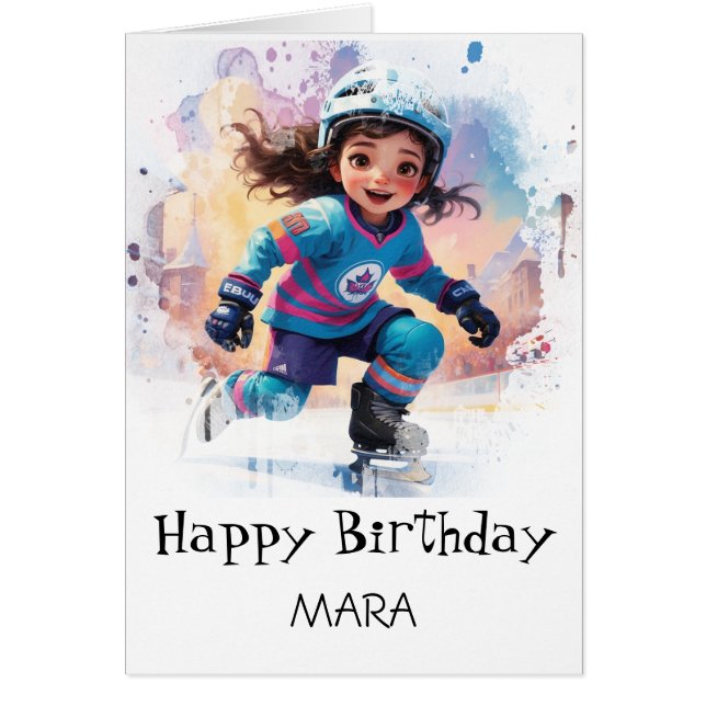 *~* AP94 17 Carte d'anniversaire pour fille joueus (Devant)