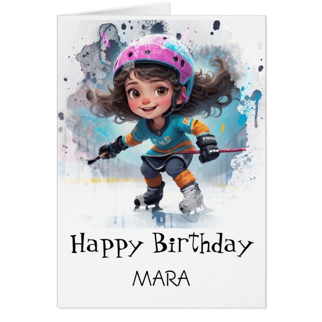 *~* AP94 22  Carte d'anniversaire de fille de hock (Devant)