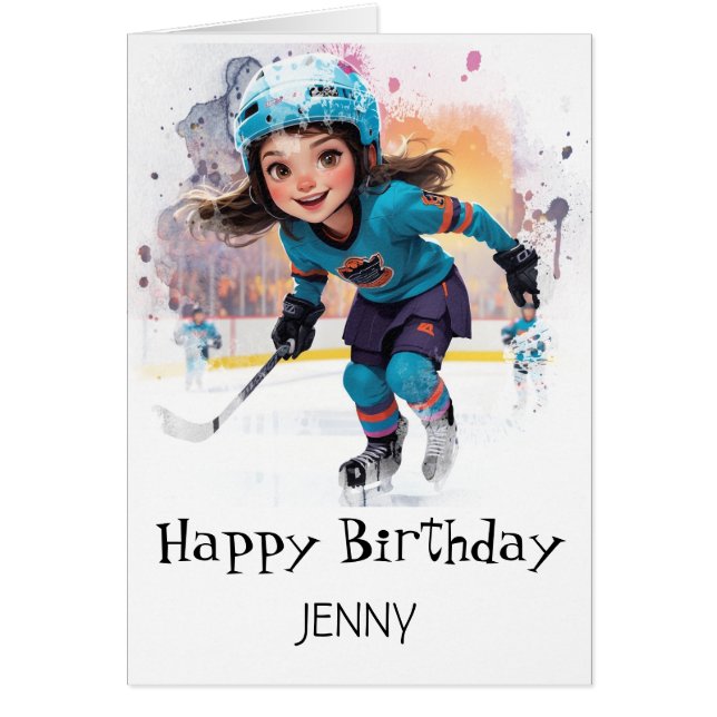 *~* AP94 Fille de hockey sur glace Joueuse12 Cute  (Devant)