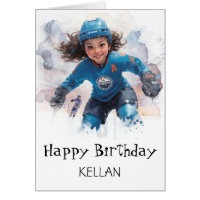 *~* AP94 Hockey sur glace 1 Joueuse mignonne Anniv