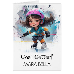 *~* AP94 Mignonne Hockey Girl 22 Personnaliser Ann