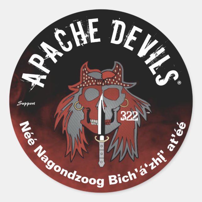 Apache Devils ®️ 🇺 APACHE DEVILS SUPPORT Sticker (Devant)