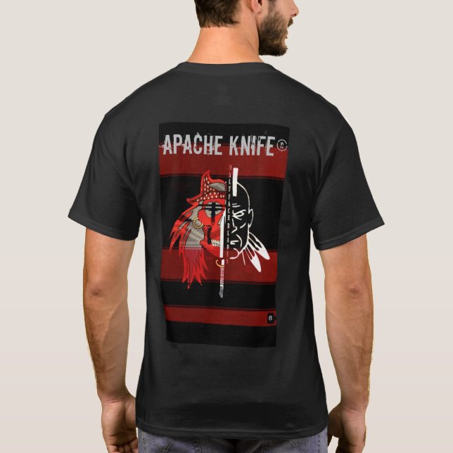 Apache Kinfe ®️ ™️ 🇺 🇸 ShadowWolf 22. T-shirt Bl (Dos)