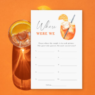 Aperol cocktail nuptiale douche Où étions-nous jeu