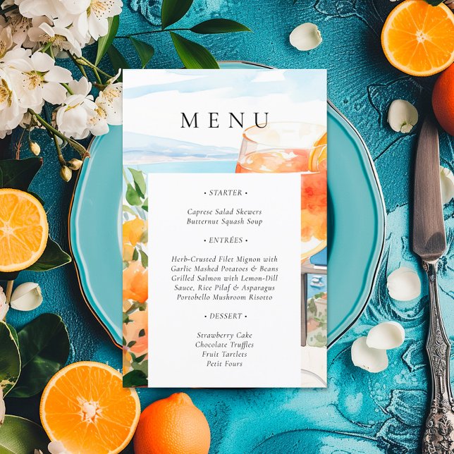 Aperol Spritz Amalfi Italie Menu Fête des mariées (Créateur téléchargé)