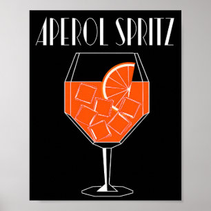 Aperol Spritz Art Déco Cocktail Orange et Noir