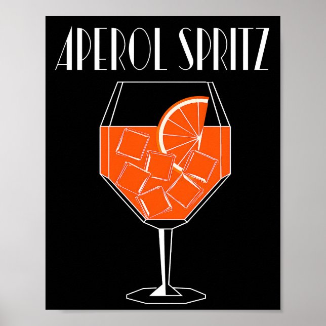 Aperol Spritz Art Déco Cocktail Orange et Noir (Devant)