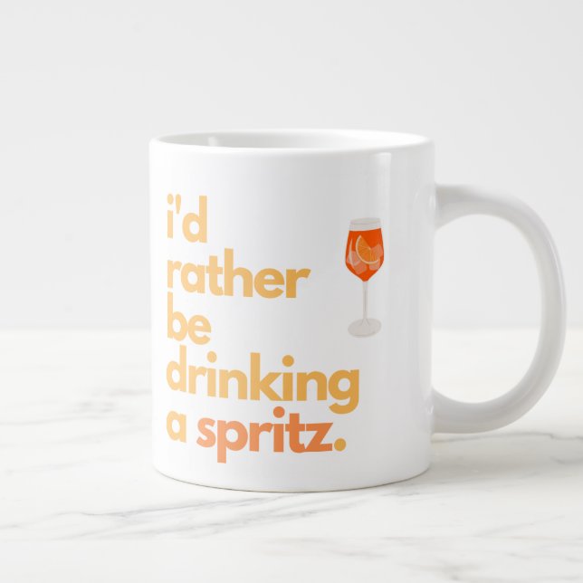 Aperol Spritz Café Mug - "Je Préférerais Être..." (Droite)