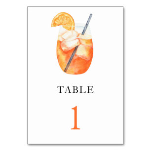Aperol spritz - numéro de table de mariage