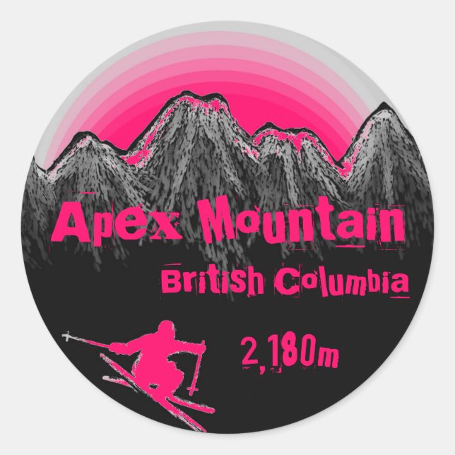 Apex Mountain Colombie-Britannique stickers ski ro (Devant)