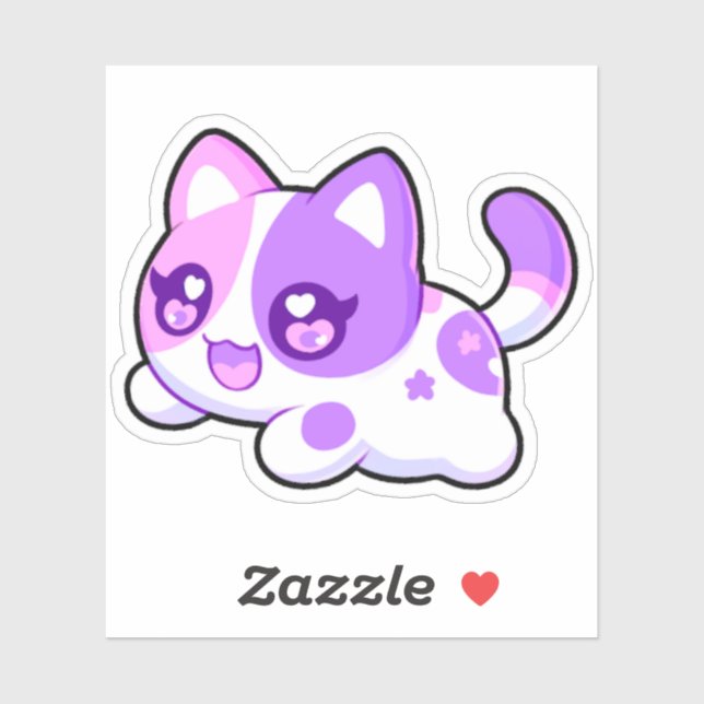 Aphmau, Meemeows, Chat mignon, Stickers Kawaii vio (Feuille)
