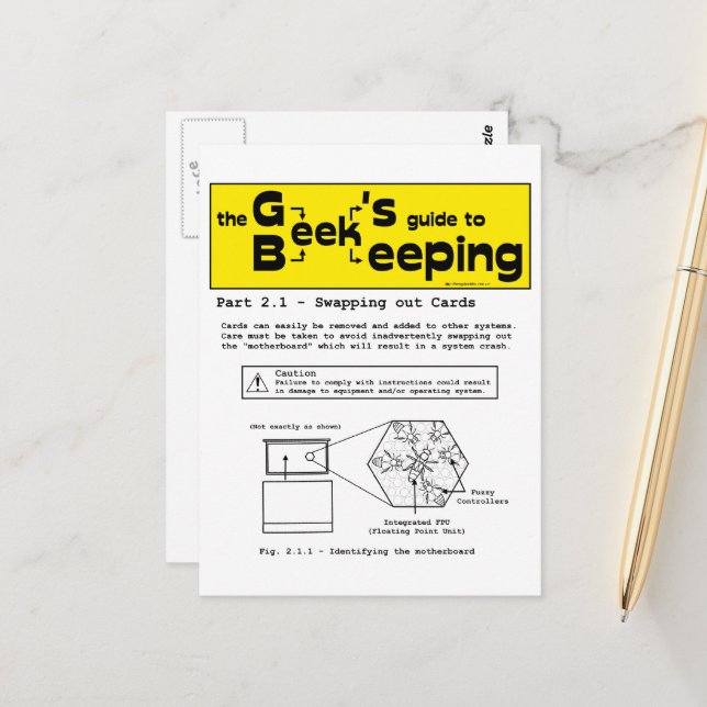 Apiculture geek (Cartes d'échange) - Carte postale (Devant/Arrière en situation)