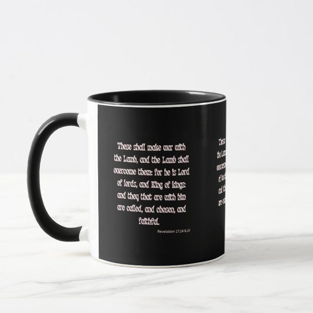 Apocalypse 17:14 KJV Bible Verse Mug à deux tons (Gauche)
