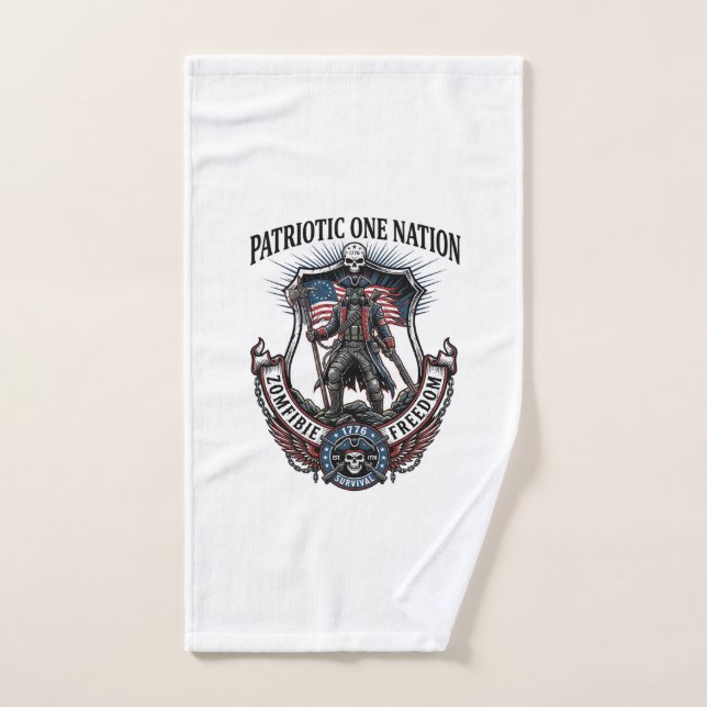 Apocalypse de Zombies Guerrier Patriotique Fou Rou (Serviette à main)