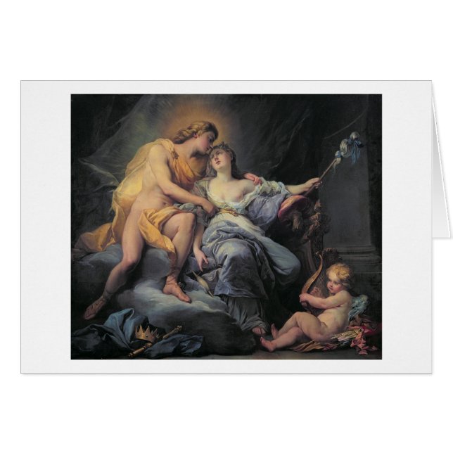 Apollo caressant la nymphe Leucothea (huile sur le (Devant horizontal)