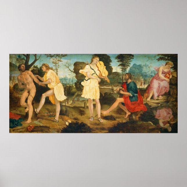 Apollon et Marsyas - M. Anselmi Affiche d'art fine (Devant)